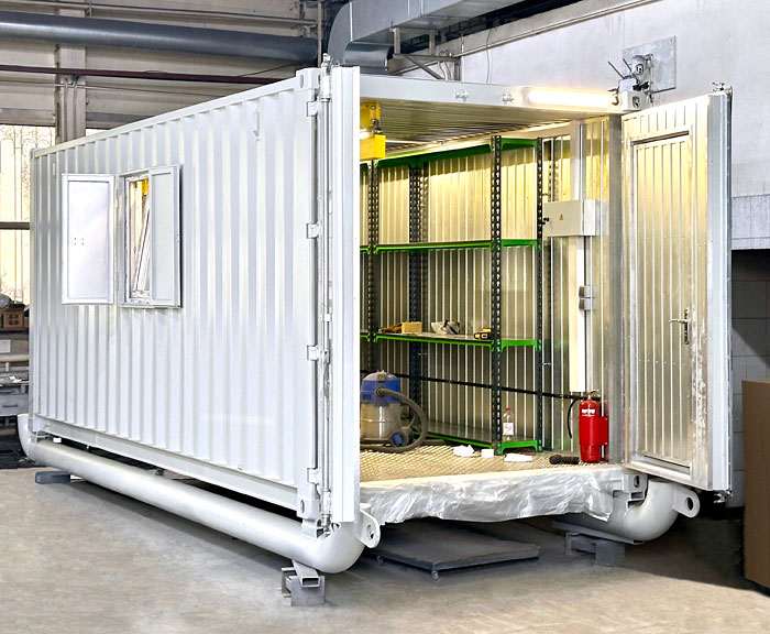 Контейнер для слесарной мастерской с кран-балкой