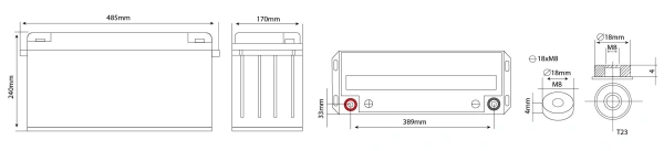 Аккумулятор Vektor Energy GPL 12-150S