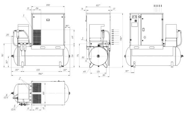 Винтовой компрессор Remeza ВК20Т-16-500Д2