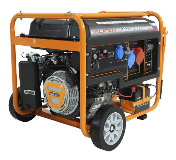 Бензиновый генератор Lifan 10500EA-3U с датчиком моточасов