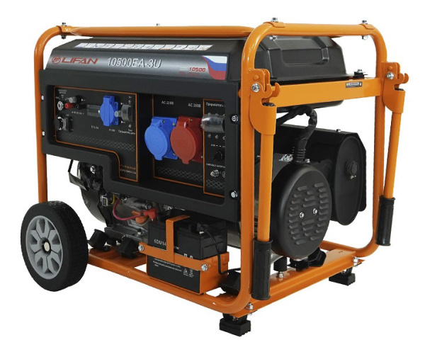 Бензиновый генератор Lifan 10500EA-3U с датчиком моточасов