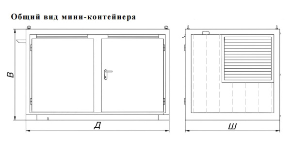 Мини-контейнер БК-1 базовая комплектация Мини-контейнер БК-1 базовая комплектация