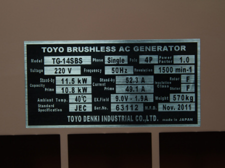 Дизельный генератор Toyo TG-14SBS