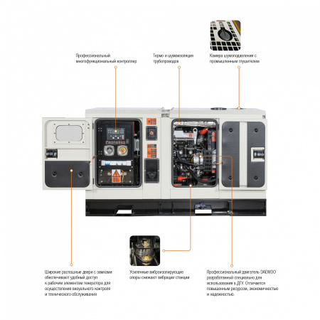 Дизельный генератор Daewoo DDW 22 SSE-3